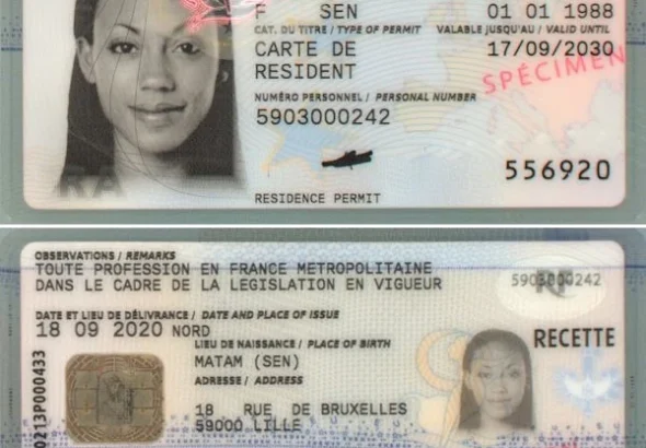 Carte de séjour spécimen